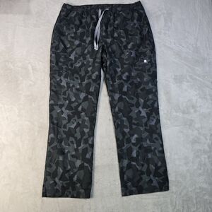 Womens FIGS Yola FREEx Lined Skinny Scrub Pants Bonsai Camo sz Lg